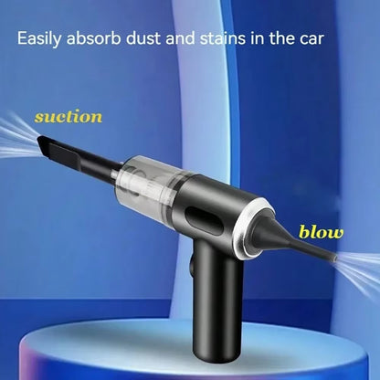 1Pc Wireless Vacuum Cleaner Dual Use for Home and Car 120W High Power Powerful Vacuum Cleaner Black